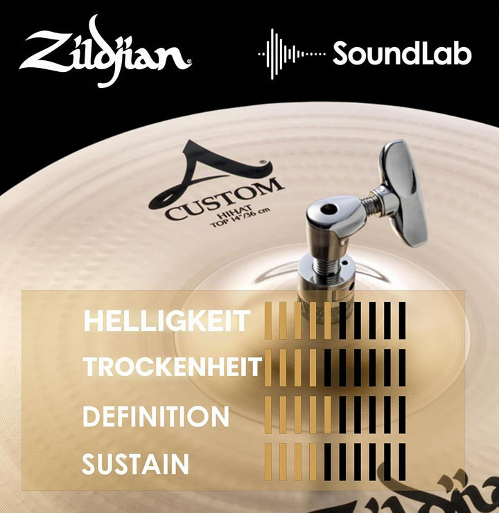 Zildjian A Custom Series - 14" Hi-Hat Cymbals - Pair - Brilliant finish 14 Zoll, 14 Zoll