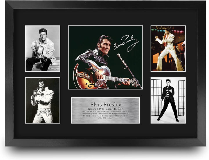 HWC Trading FR A3 Elvis Presley Musician The King Geschenke Gedruckt Signiert Autogramm Bild Für Mus