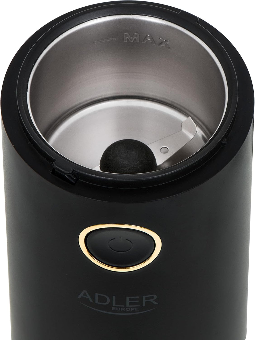 Adler AD 4446bg Elektrische Kaffeemühle aus Edelstahl, 150 W, Füllmenge bis zu 75g, Mühle für Kaffee