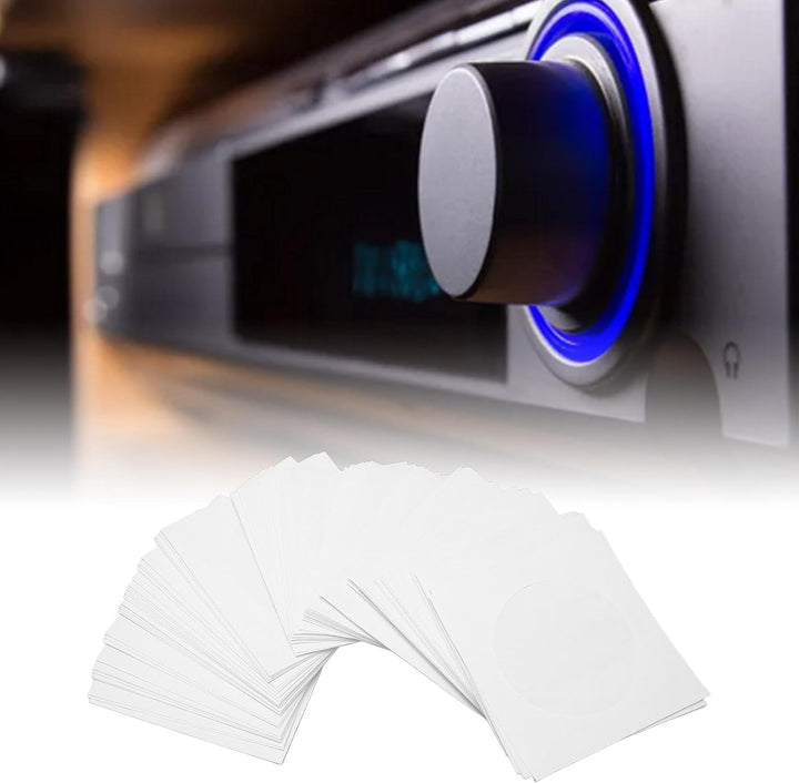 100er Pack CD/DVD Papierhüllen, Disc Hüllen mit Klappe und Offenem Fenster, Wiederverwendbare Staubd