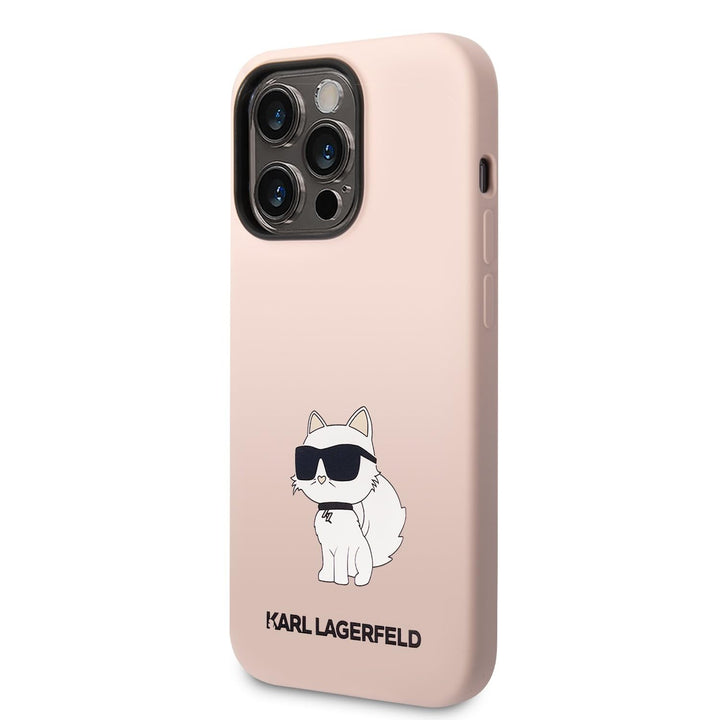 KARL LAGERFELD KLHCP14LSNCHBCP Hülle für iPhone 14 Pro 6,1" hardcase Rosa Silico