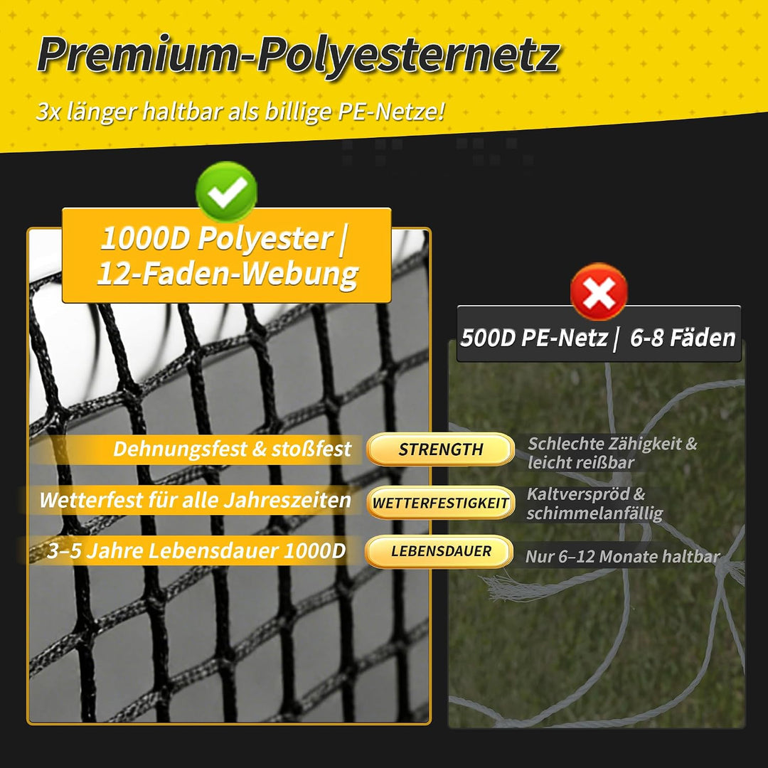 Fussballtore für Garten Kinder-180/240/300cm aus Rostfreies Aluminium Fussballtor Kinder Outdoor mit