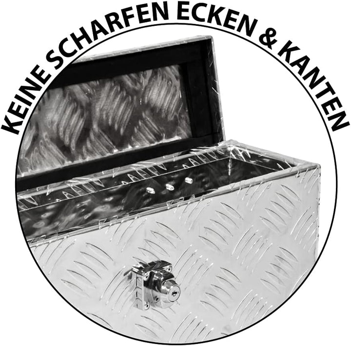 Trucky Truckbox, Deichselbox Aluminium, Anhängerbox 15 Grössen, Werkzeugkiste mit Schloss und Schlüs