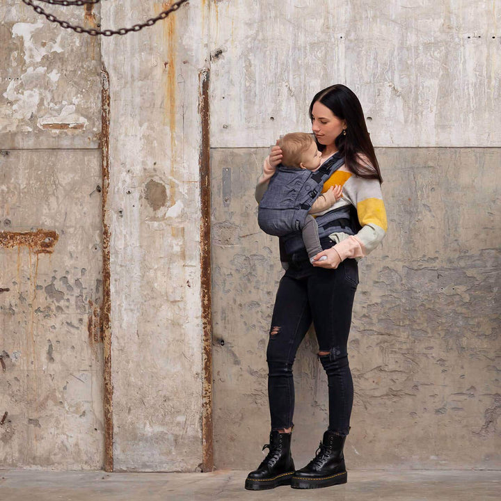 Hoppediz ♥ NABACA Komfort-Modultrage Basic-Set Popeline denim - Babytrage ab Geburt ✓ Bauchtrage ✓ R