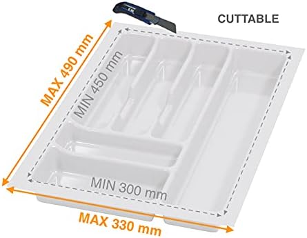 Alusfera Besteckkasten für Schubladen 40cm - Besteckeinsatz - Praktisch Schubladen Ordnungssystem -