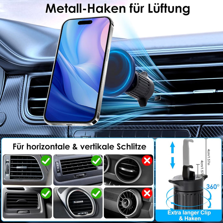 EEEKit 2-in-1 Auto Handyhalterung, Magnetische Getränkehalter & Lüftung Halterung, KFZ Becherhalteru