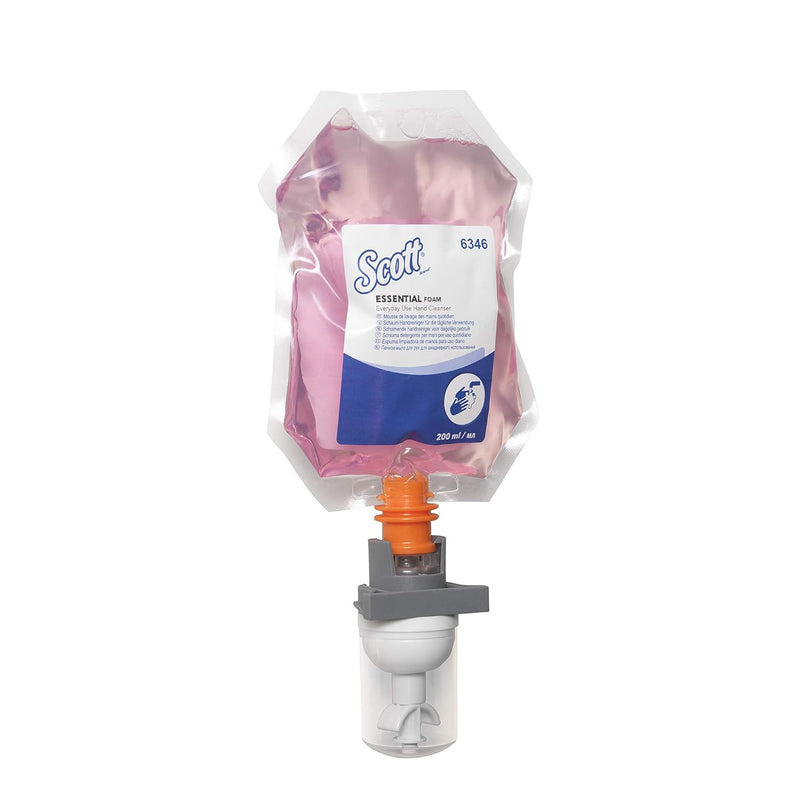 Scott Essential, 6346, Schaum-Handseife für die tägliche Verwendung, 200 ml, rosa, 12 x 200 ml Beute