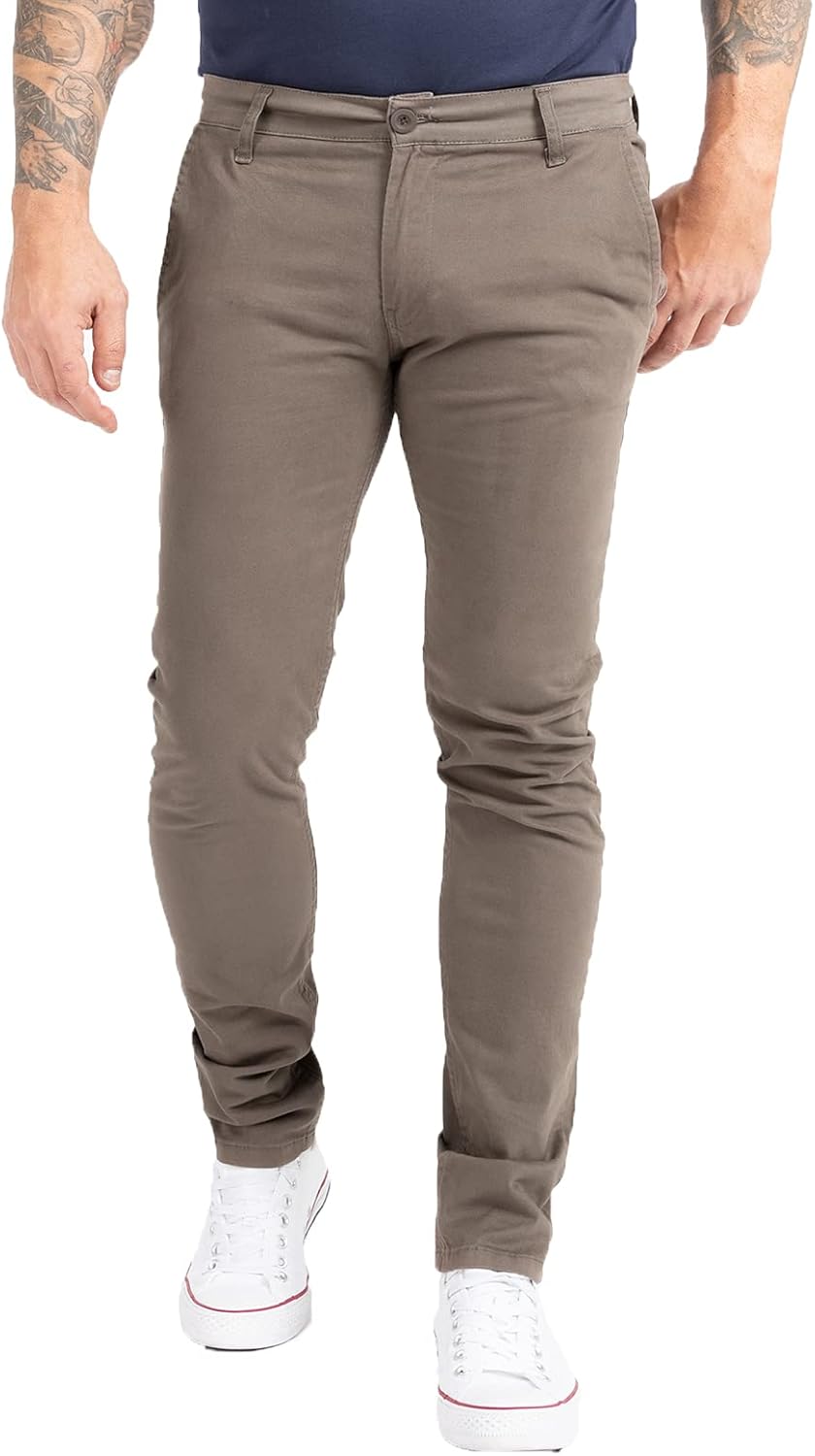 Indumentum Chino Hose Basic Slim Fit IS-305 38W / 30L Dunkelgrün, 38W / 30L Dunkelgrün
