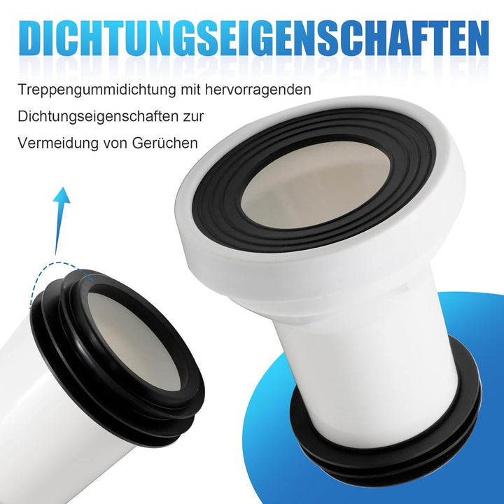 Hoypeyfiy WC Anschlussgarnitur, WC Kanalisation Abflussrohr, Einbau Dichtung Anschluss Zubehör Ansch