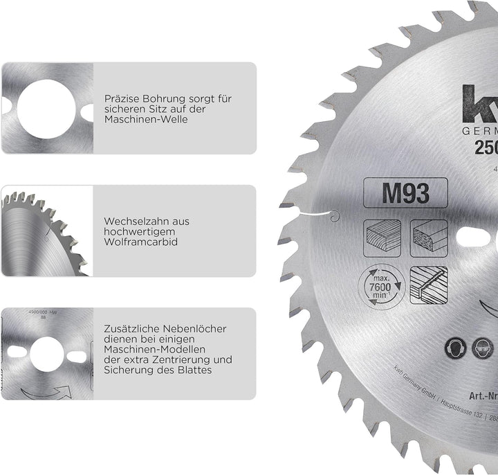 kwb Kreissägeblatt 170 x 30 mm, Made in Germany, schneller Schnitt, Sägeblatt geeignet für Weich- un