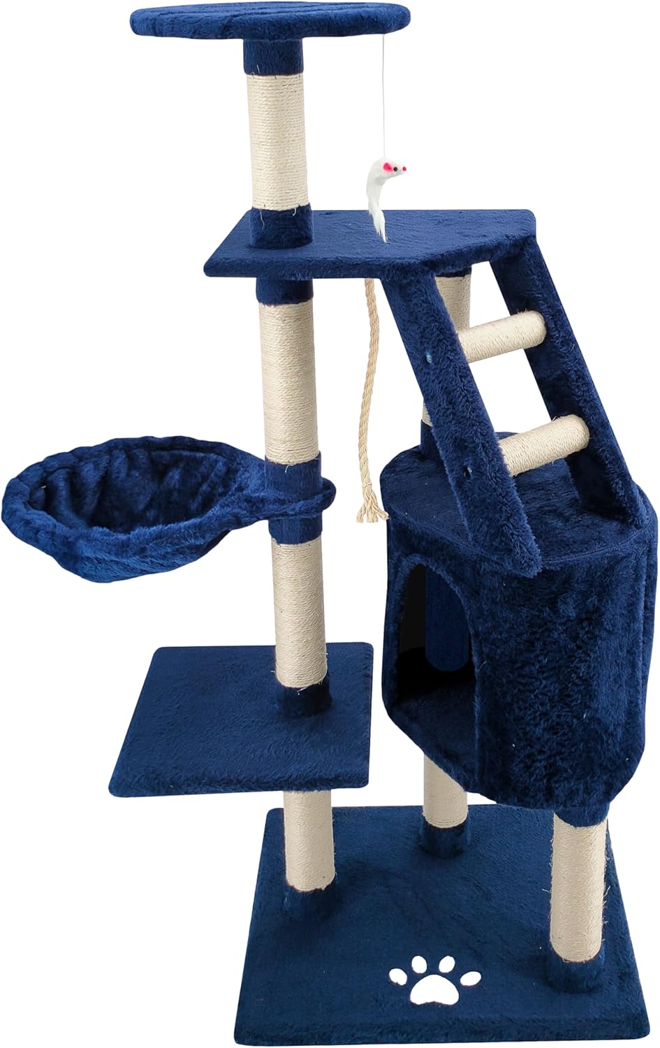 Beltom® KRATZBAUM KATZENKRATZBAUM KLETTERBAUM KATZENBAUM SPIELBAUM Park Spiele H. 120 cm - Blau, Bla