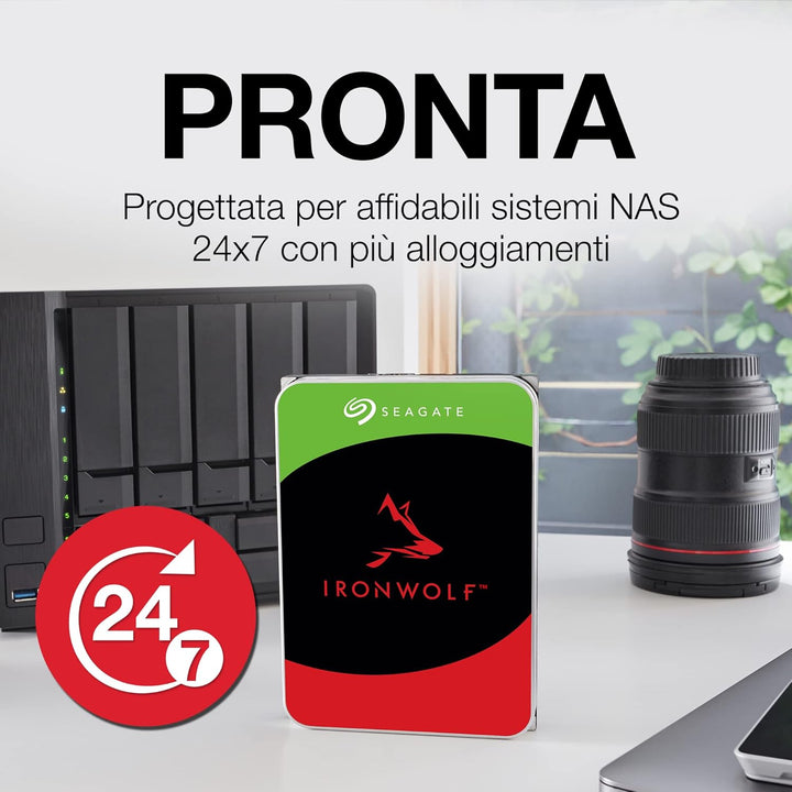 Seagate IronWolf 2 TB interne Festplatte NAS HDD, 3.5 Zoll, 5400 U/Min, CMR, 64 MB Cache, SATA 6 GB/