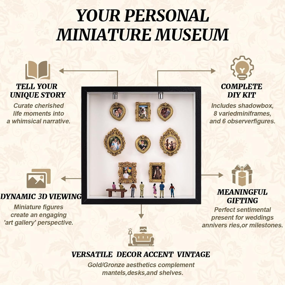 DIY Mini Museum Bilderrahmen Mini Bilderrahmen Vintage Figuren Menschen Museum Mit 8 Mini Goldene Ra
