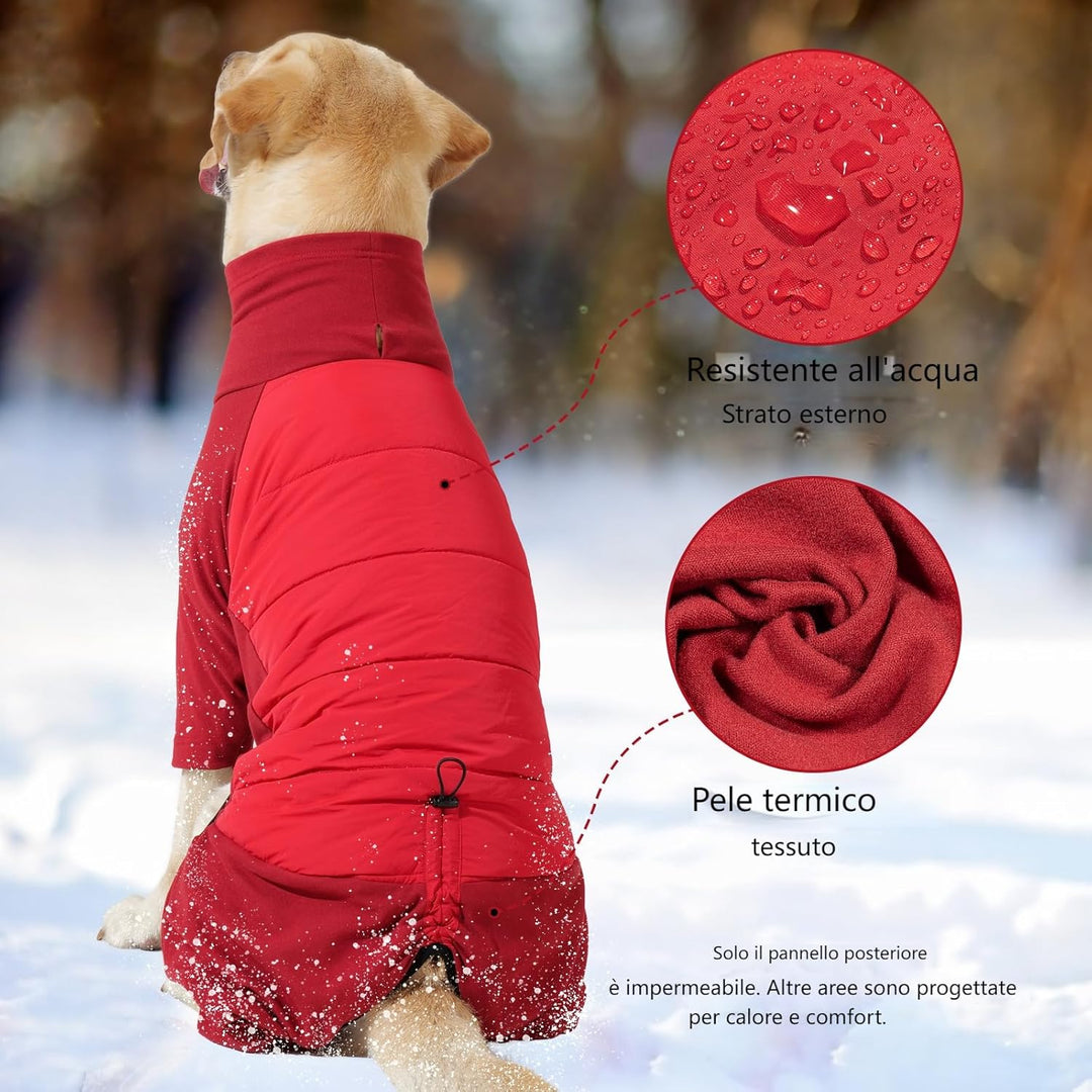 Dotoner Winter Hundemantel mit Beinen, Elastischer Hundejacke Hund-Overall Fleecefutter Warm, Winddi