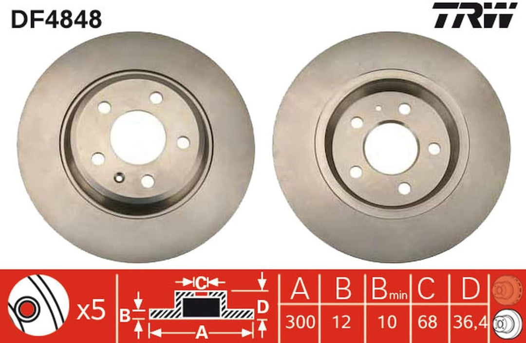 TRW AUTOMOTIVE AFTERMARKET DF4848 Bremsscheibe