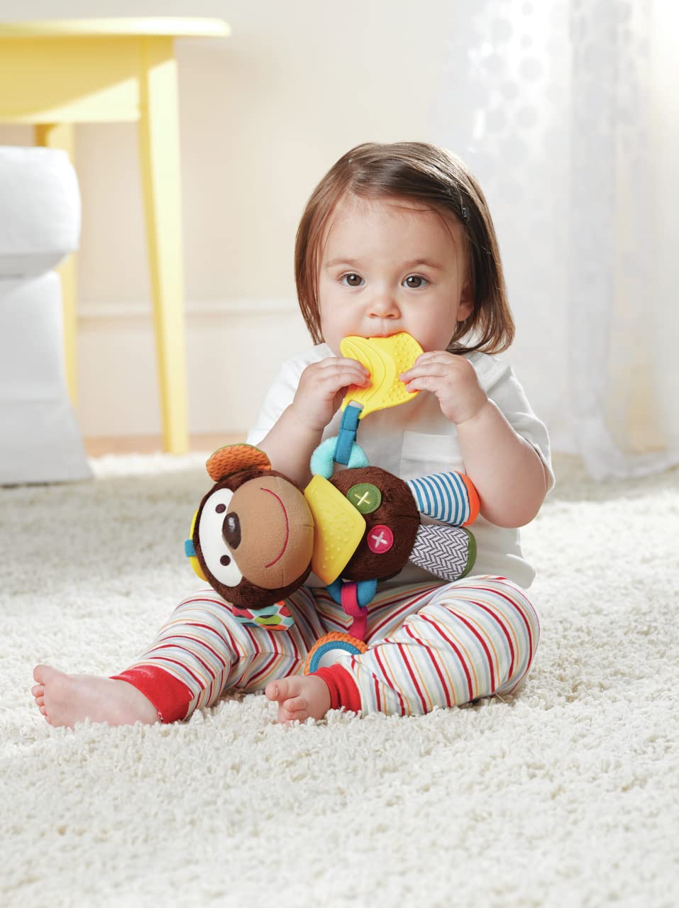 Skip Hop Bandana Buddies Aktivitätsspielzeug, Plüschtier für Babys und Kinder, mehrfarbig, Affe Monk