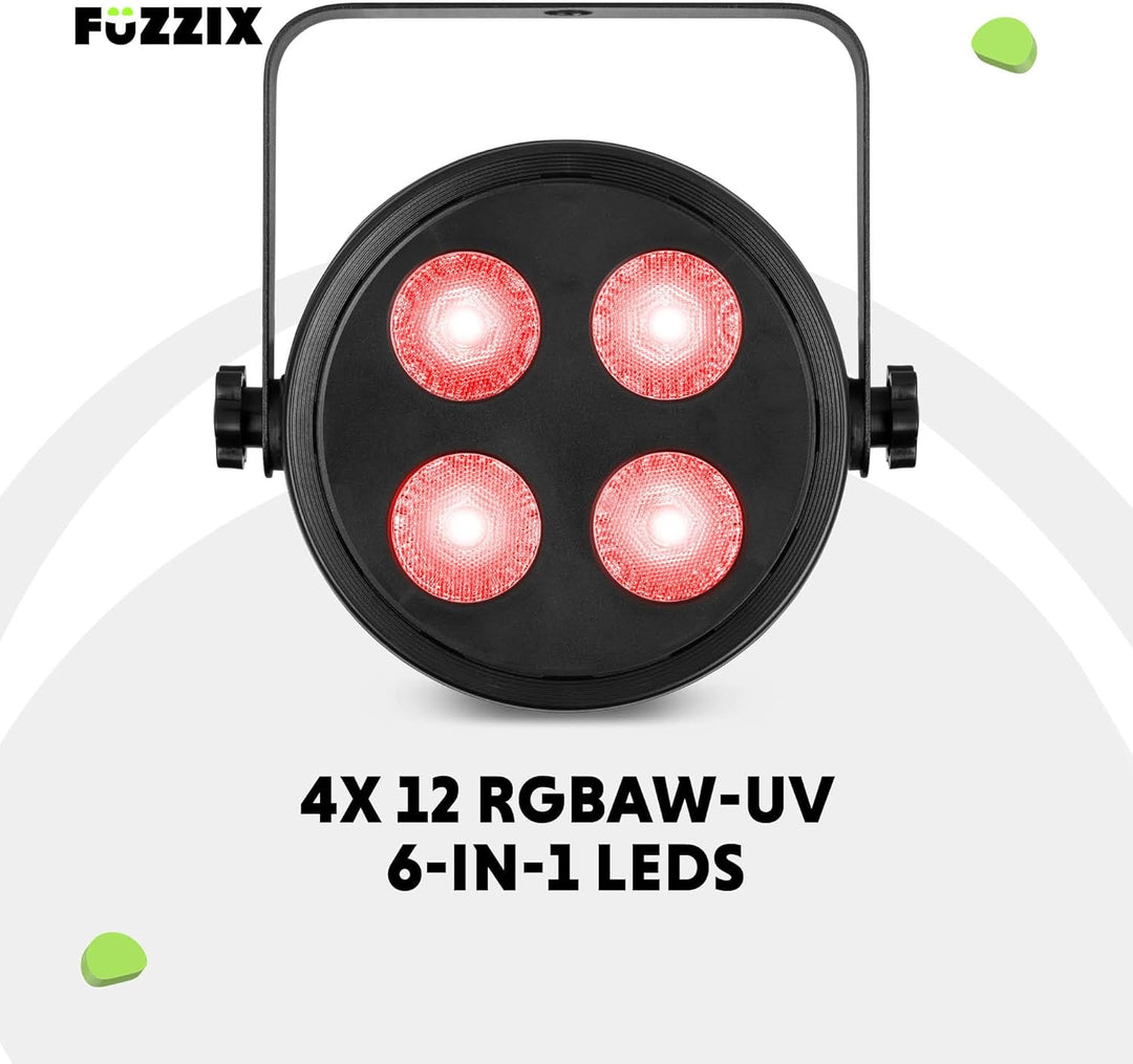 Fuzzix PLF20 - LED Par Strahler, 2er Set - 4x 12 Watt LEDs - Discolicht Partylicht, RGB Strahler mit