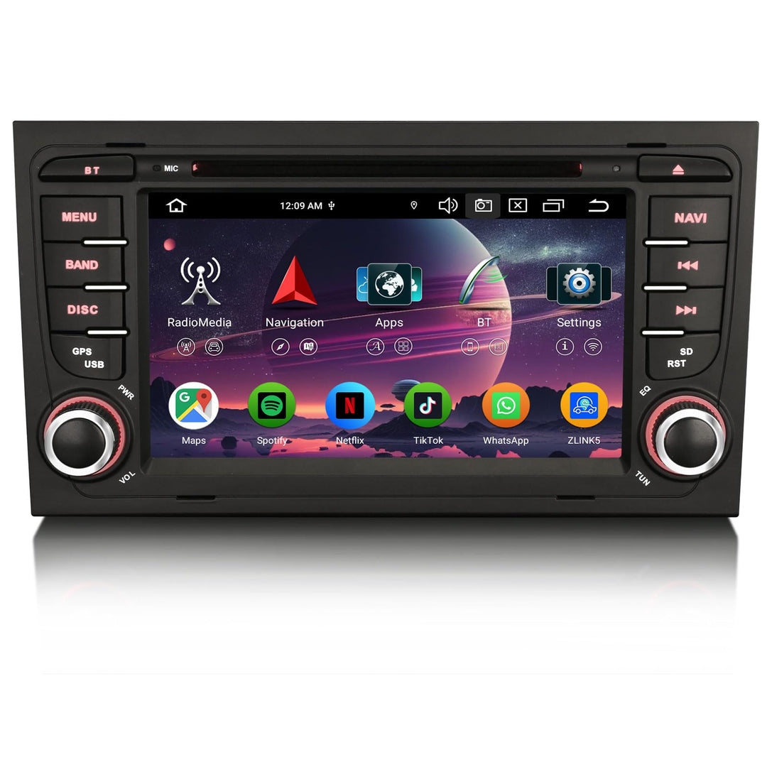 Erisin 7 Zoll 8-Kern 4GB+64GB Android 12 Autoradio Bluetooth mit GPS Navigation Für Audi A4 S4 RS4 R