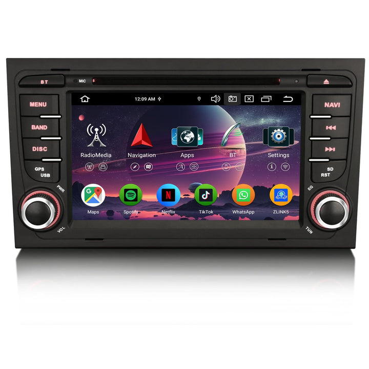 Erisin 7 Zoll 8-Kern 4GB+64GB Android 12 Autoradio Bluetooth mit GPS Navigation Für Audi A4 S4 RS4 R