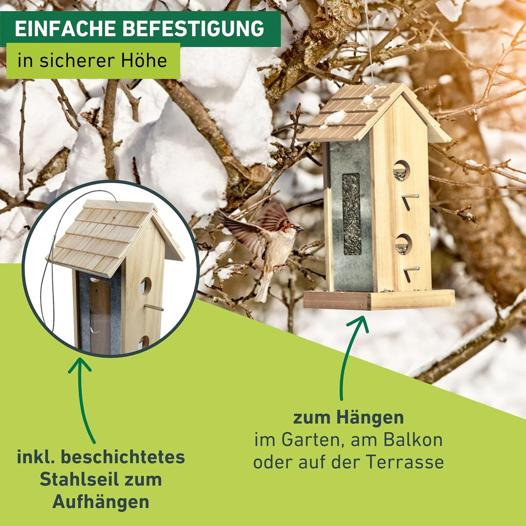 Windhager Vogelfuttersilo Country,Vogelfuttersilo, Vogelhaus, Futterspender für Vögel, Vogelhäuschen