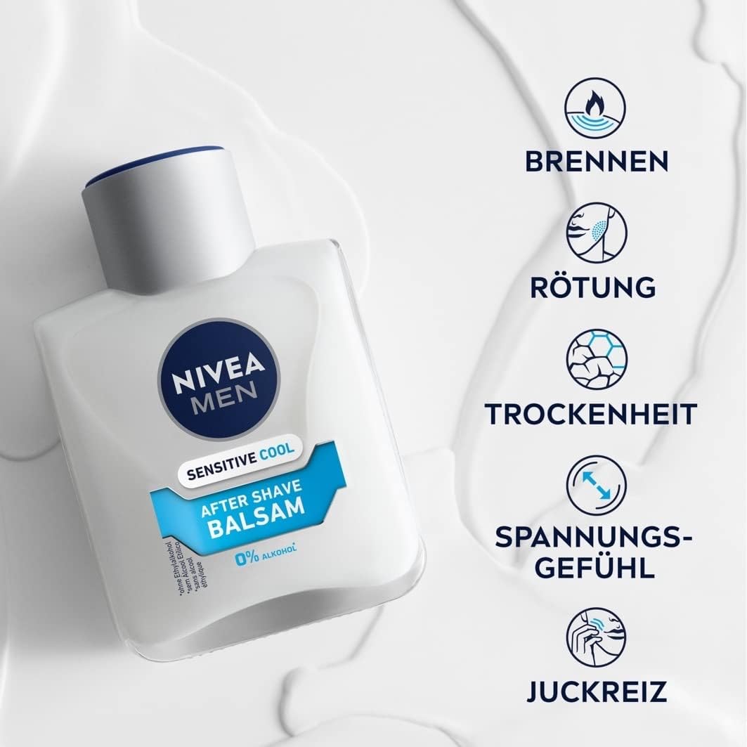 NIVEA MEN SENSITIVE COOL AFTER SHAVE BALSAM After Shave Balsam 100 ml (1er Pack), Senstive Cool Afte