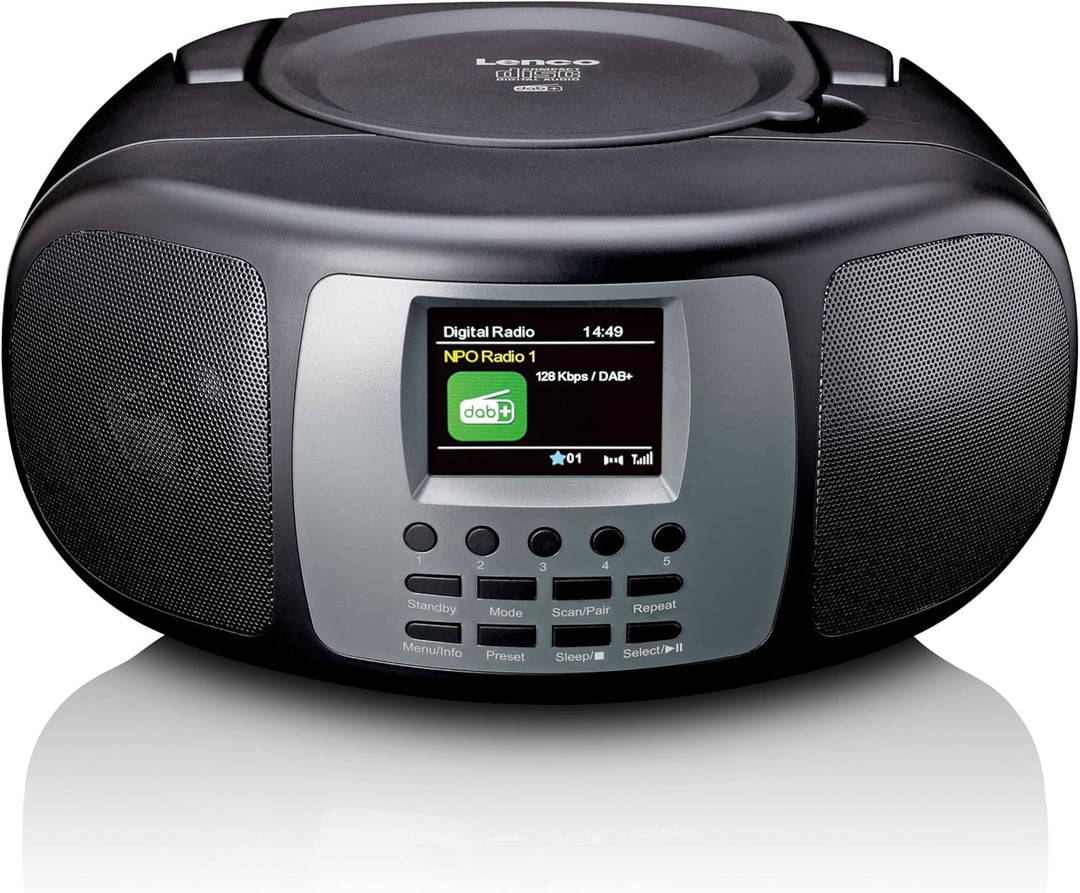 Lenco SCD-860 - tragbares CD-Radio - DAB+ und FM Radio - Bluetooth - Toploader CD-Player - 2,4 TFT D