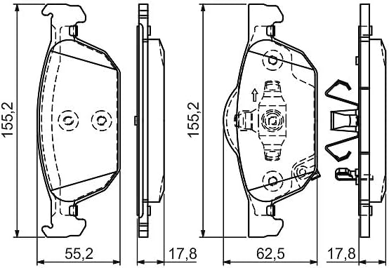Bosch BP1291 Bremsbeläge - Vorderachse - ECE-R90 Zertifizierung - vier Bremsbeläge pro Set