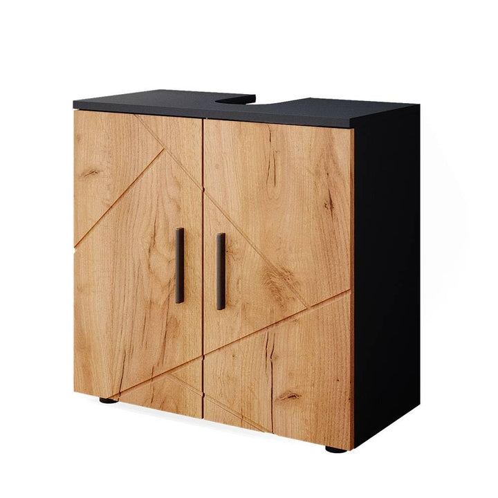 Vicco Waschbeckenunterschrank Irma, Anthrazit/Eiche, 60 x 59 cm Anthrazit Waschbeckenunterschrank 60