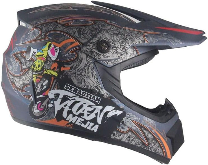 Kinder Crosshelm Mejia – Motorradhelm für Kinder, ABS-Schale, robuster Kinderhelm für Downhill, Quad