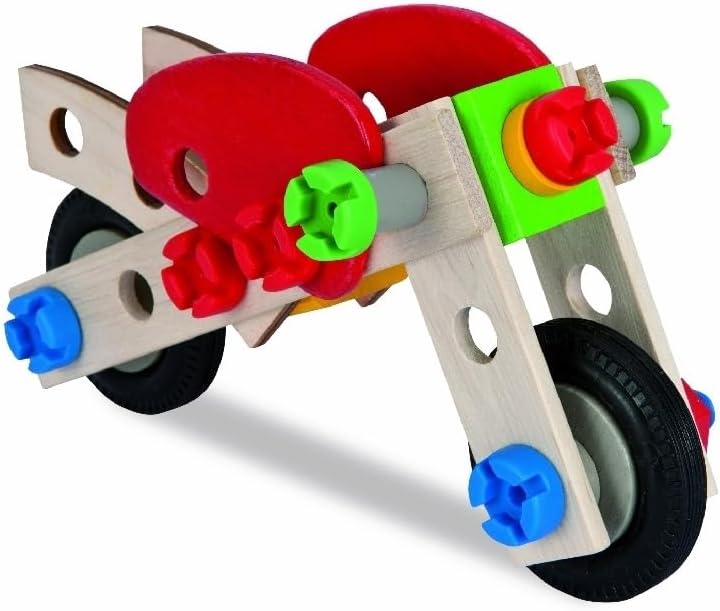 Eichhorn 100039012 - Constructor Motorrad, 40-TLG., Holz-Konstruktions-Set, 2 Verschiedene Modellvar