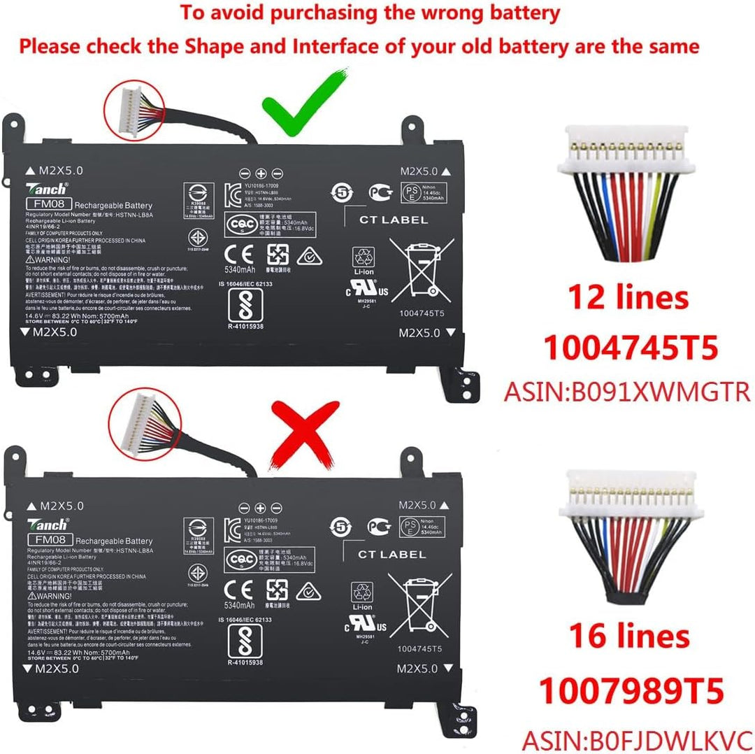 Laptop-Akku FM08 922752-421 922976-855 HSTNN-LB8A für HP Omen 17-an010nw 17-an0xx 14,6V 5700mAh 83,2