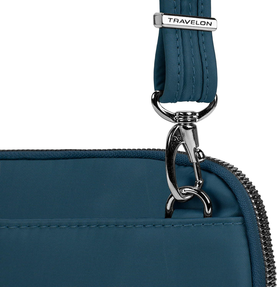 Travelon Damen Anti-theft Tailored Convertible Crossbody Clutch Umhängetasche Einheitsgrösse Pfau, E
