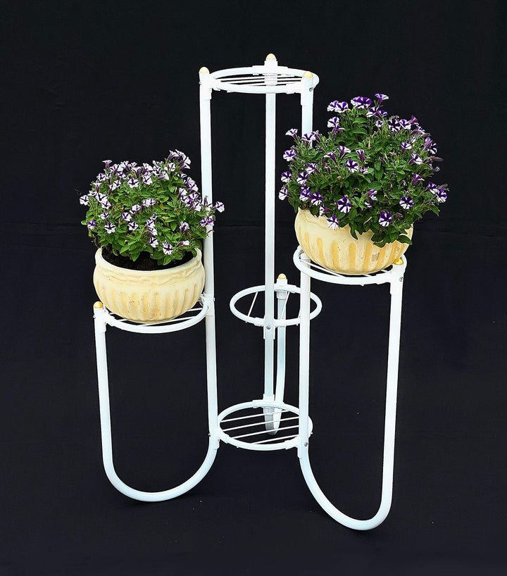 DanDiBo Blumentreppe Metall Weiss 93920 Pflanzenentreppe 81 cm Blumenregal Pflanzenständer Blumenstä