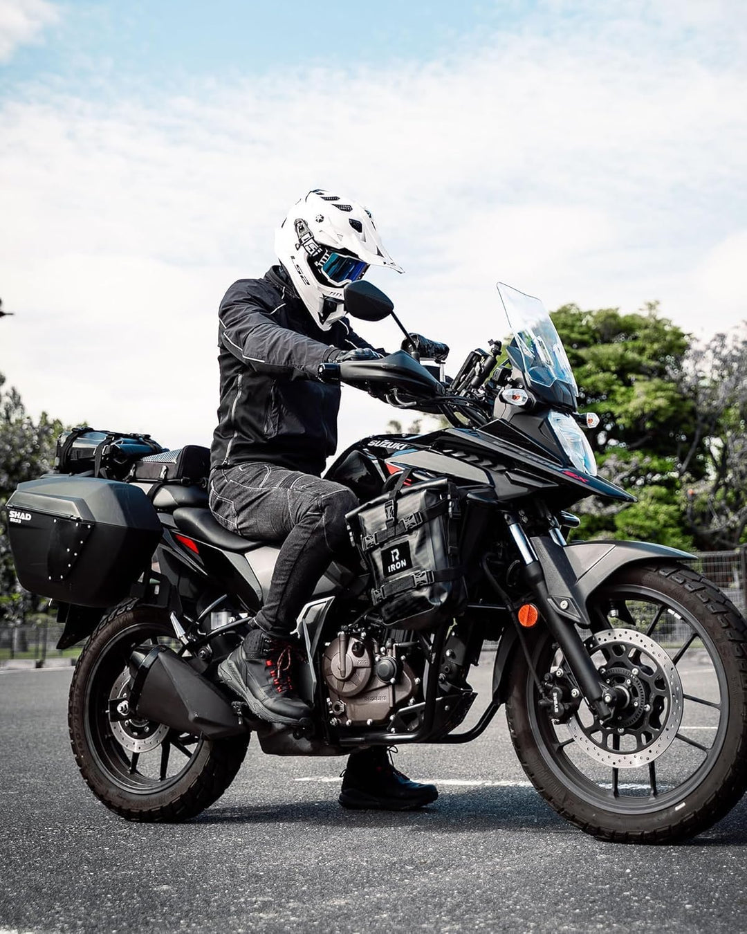 RIDEIRON Sturzbügeltaschen Motorrad – 2×5L wasserdichte Crash Bar Bags aus 500D PVC, robuste Univers