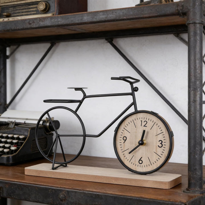 Toyvian Vintage Fahrrad Uhr Präzisem Analogwerk Kreative Schreibtisch Uhr für Regal und Kaffeetisch