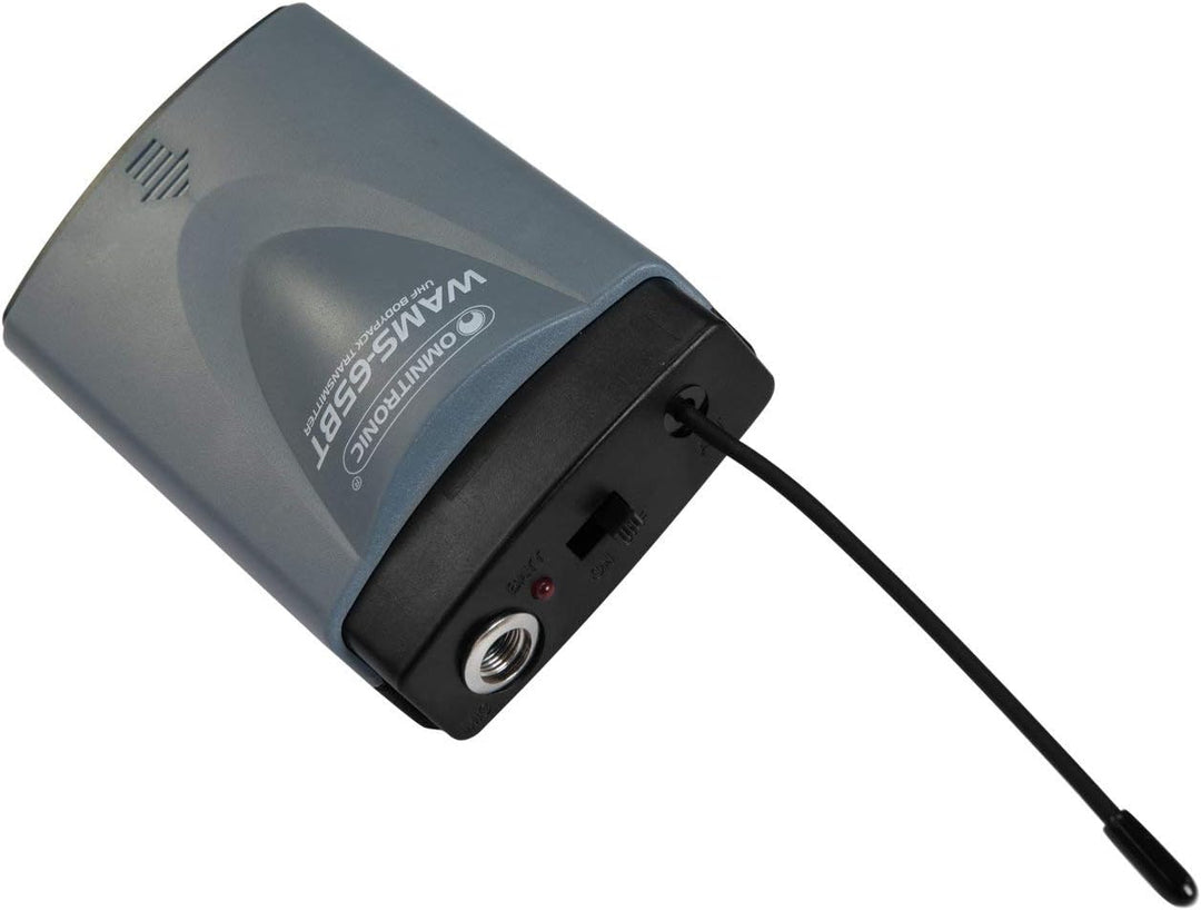 OMNITRONIC WAMS-65BT Taschensender inkl. Headset | Taschensender mit Kopfbügelmikrofon für das Model