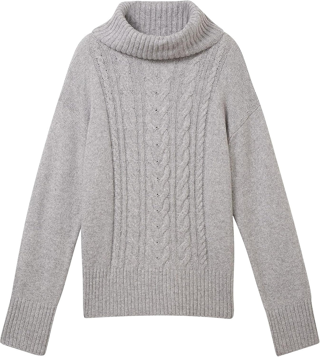 TOM TAILOR Damen 1041157 Pullover (1er Pack) 3XL 21373 - Medium Silver Grey Melange, 3XL 21373 - Med