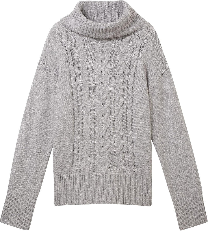TOM TAILOR Damen 1041157 Pullover (1er Pack) 3XL 21373 - Medium Silver Grey Melange, 3XL 21373 - Med