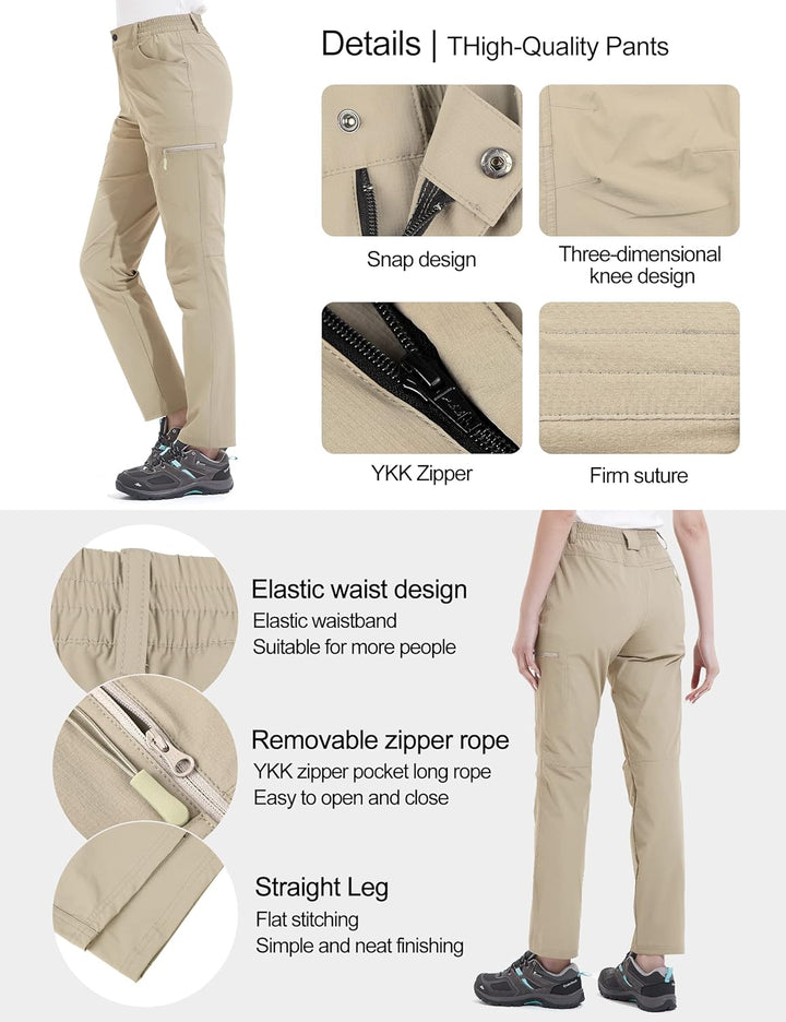 KUTOOK Outdoorhose Damen Trkkinghose Wanderhose mit 5 Taschen Arbeithose Leicht Stretch Kratzfest Sc