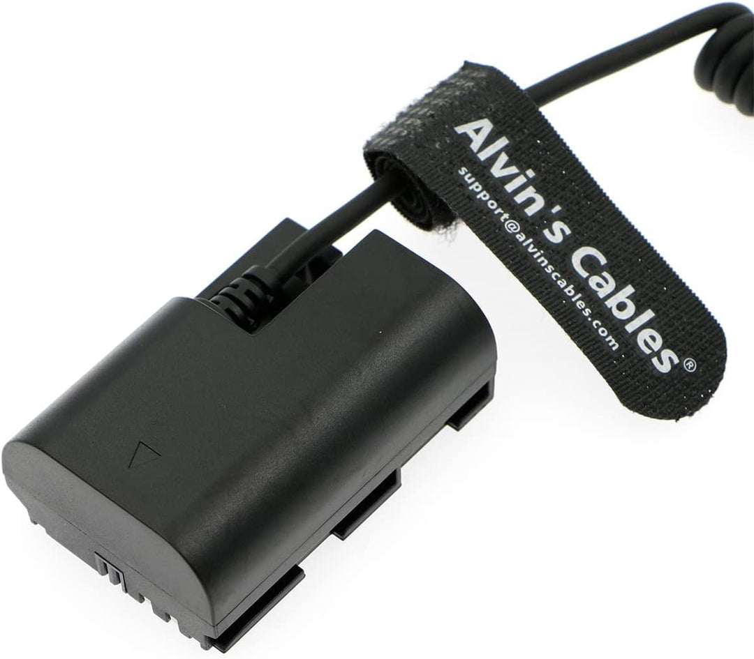 Alvin's Cables PD USB C Typ-C auf LP-E6 Dummy-Akku-Spiralkabel für Canon EOS R R5 R6 90D 80D 70D 60D