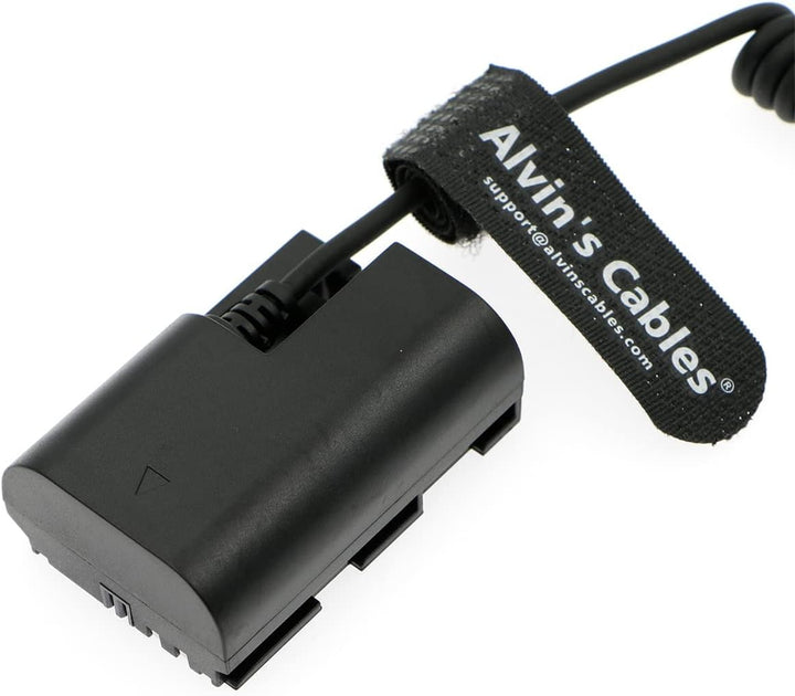 Alvin's Cables PD USB C Typ-C auf LP-E6 Dummy-Akku-Spiralkabel für Canon EOS R R5 R6 90D 80D 70D 60D