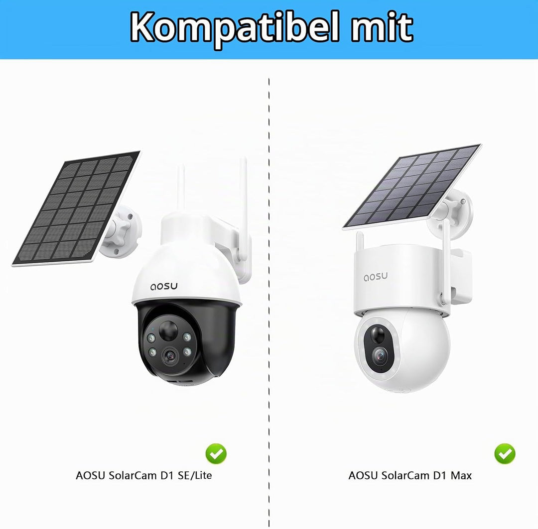 Dachrinnenhalterung für AOSU 2K/3MP Solar Überwachungskamera Aussen Akku (C9L) und AOSU 3K/5MP Überw