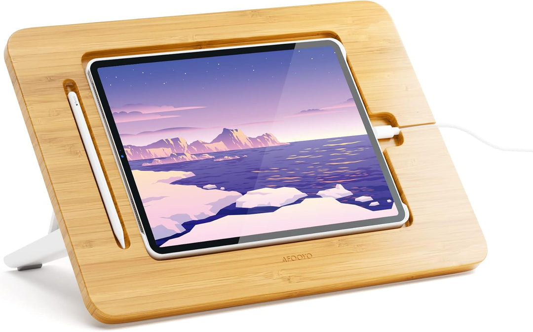 AFOOYO Tablet-Zeichenständer aus Holz, verstellbar, 5 Winkel, für Laptop, Buchleseständer, kompatibe