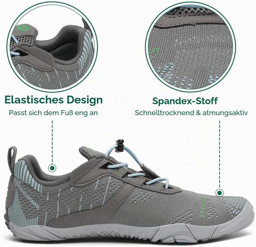 SAGUARO Herren Damen Barfussschuhe - Atmungsaktiv rutschfest Barfussschuhe - mit Breite Zehenbox und