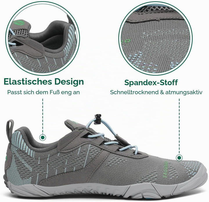 SAGUARO Herren Damen Barfussschuhe - Atmungsaktiv rutschfest Barfussschuhe - mit Breite Zehenbox und