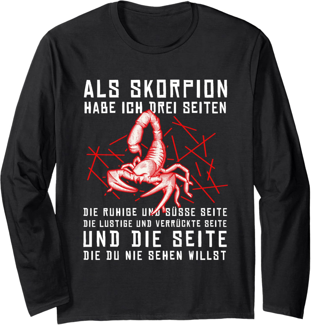 Lustiges Sternzeichen Skorpion Geburtstag Sprüche Humor Langarmshirt