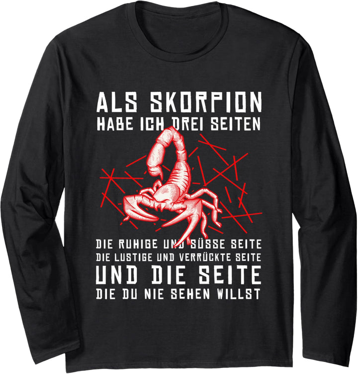 Lustiges Sternzeichen Skorpion Geburtstag Sprüche Humor Langarmshirt
