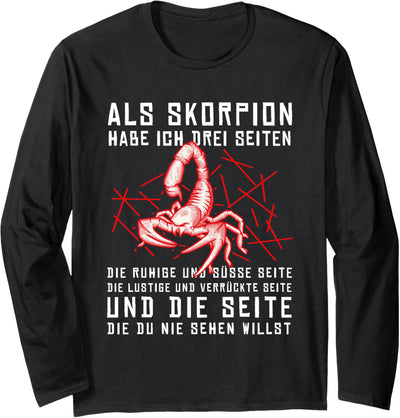 Lustiges Sternzeichen Skorpion Geburtstag Sprüche Humor Langarmshirt