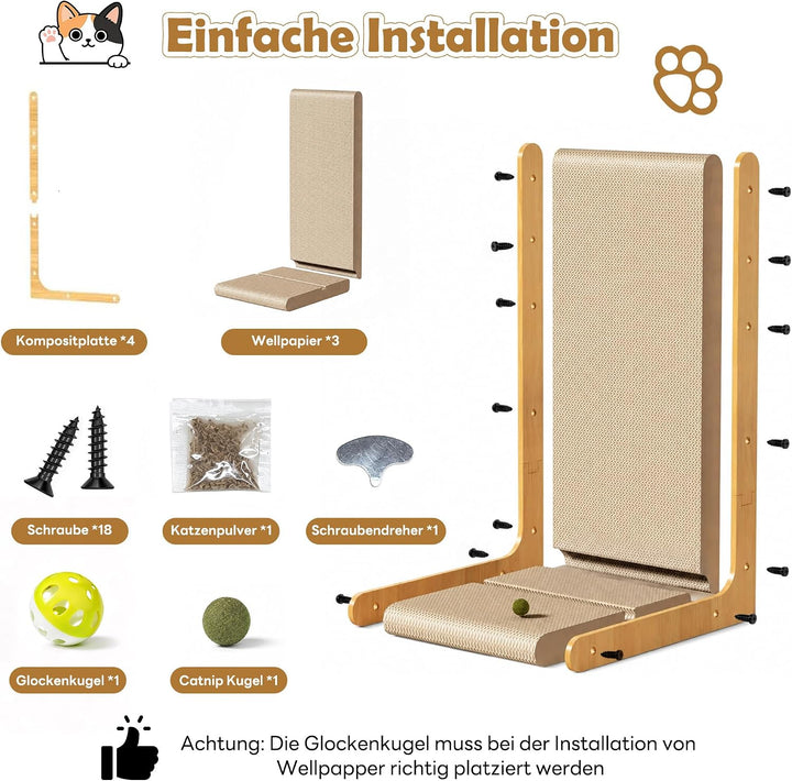 Kratzbrett Katzen, Kratzpappe für Katzen L-förmige 70cm Katzenkratzbretter | Katzen Kratzbrett mit C