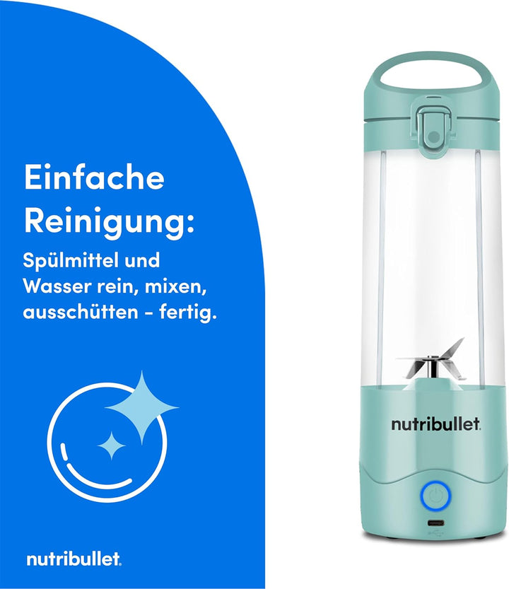 nutribullet Stabmixer, Stabmixer, 475ml BPA frei, Mini-Mixer, Multifunktionsmixer, USB-C Ladegerät,